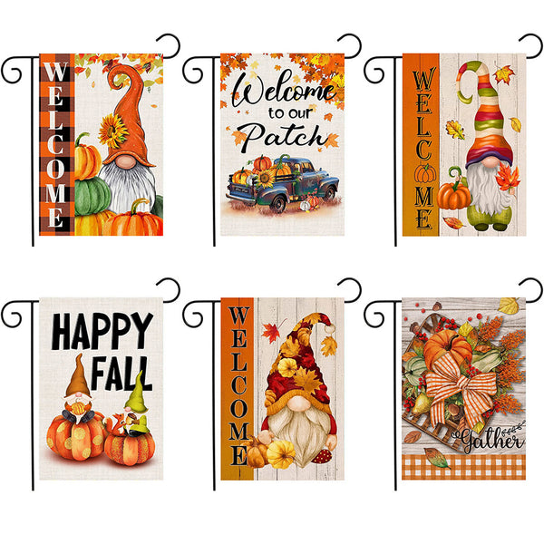 Thanksgiving Garden Flag 12x18 Inch Double Sided Outside