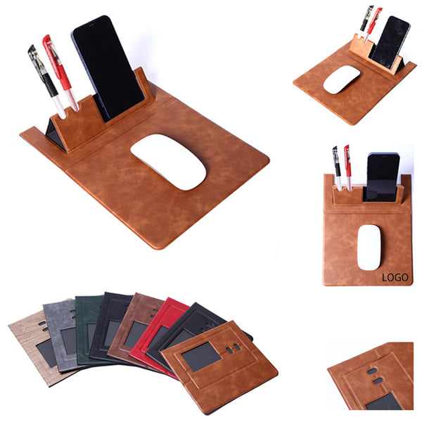 Portable Folding Mousepad with Phone & Pen Holder