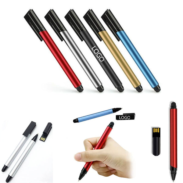 Metal Capacitive Touch Ballpoint Pen USB Flash Drive 64G