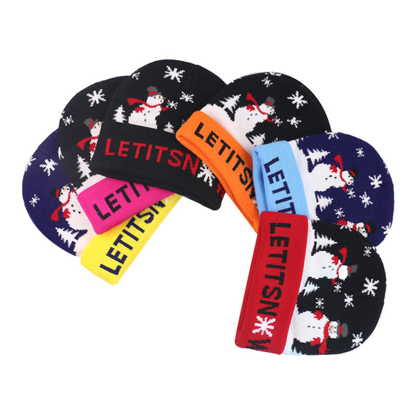 Winter Soft Knit Beanie Acrylic Skull Cap Santa Hat For Kids