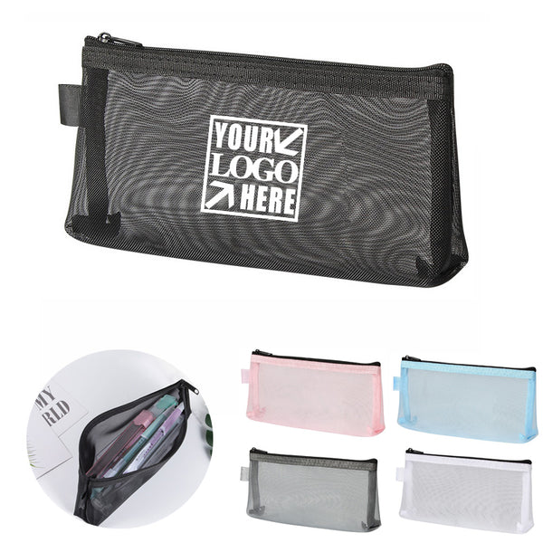 Large-capacity Nylon Mesh Stationery Pen Bag