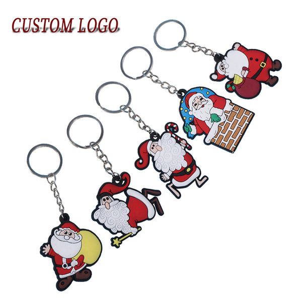 Santas Clause Rubber Key Chain Luxury Keyring