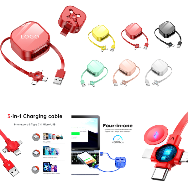 4 Ft Retractable Fast Charging Cable