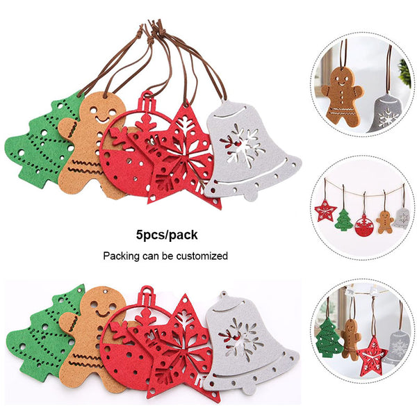 DIY Christmas Felt Hanging Ornaments 5pcs/pack