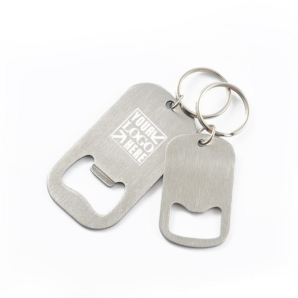 Stainless Steel Flat Beer Bottle Opener Keychain