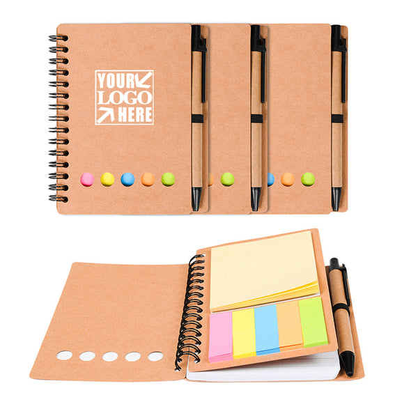 Pocket Spiral Notebook with Sticky Notes&Pen