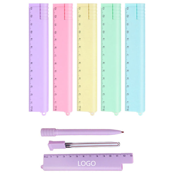 Multi-functional Ruler with Ballpoint Pen & Book Clip