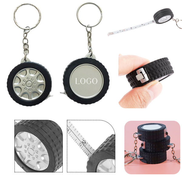Tyre-Shaped Measuring Tape Keychain