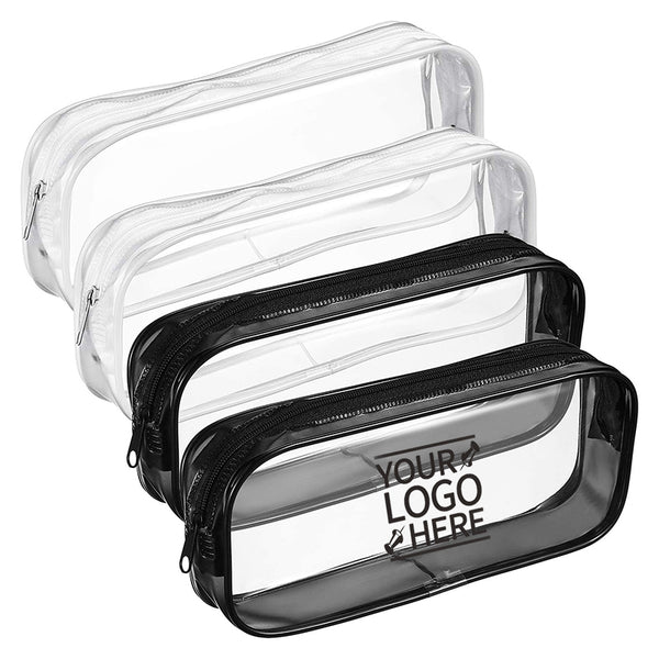 Zipper Clear PVC Pencil Pouch Big Capacity Makeup bag
