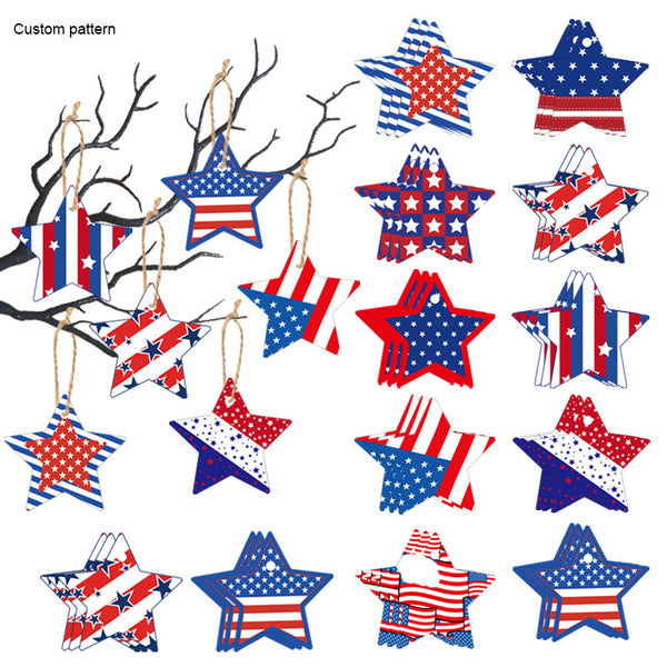 Independence Day Paper Hanging Ornament Pentagram Pendant