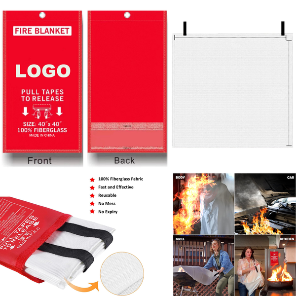 60"×60" Fiberglass Emergency Fire Blanket
