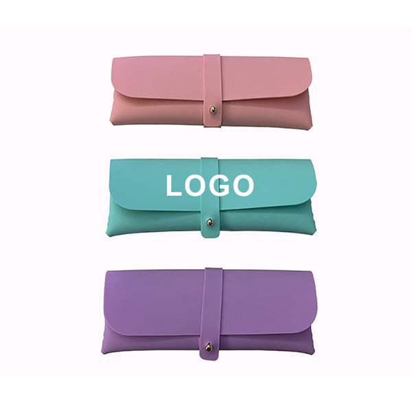 Silicone solid color printable simple pencil case