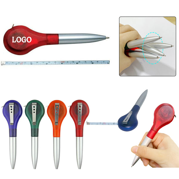 LLK1092 - Plastic Ballpoint Pen With Tape Measure