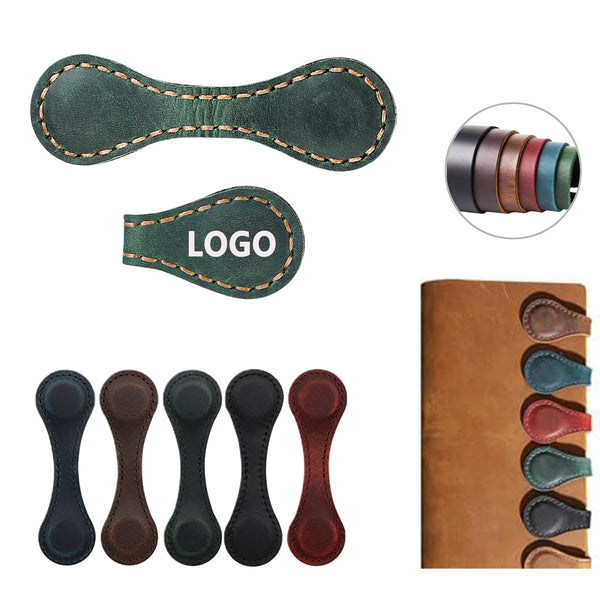 Leather Magnetic Buckle Bookmark