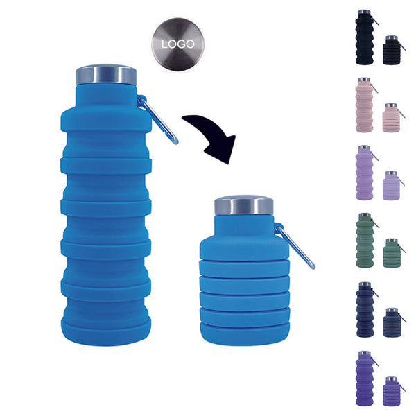 Durable 16oz. BPA Free Silicone Collapsible Water Bottle