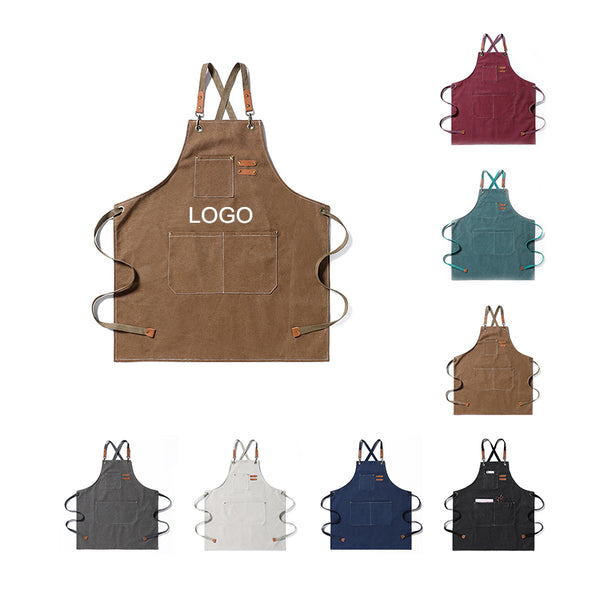 Adjustable Strap Cotton Canvas Cross Back Woodworking Apron