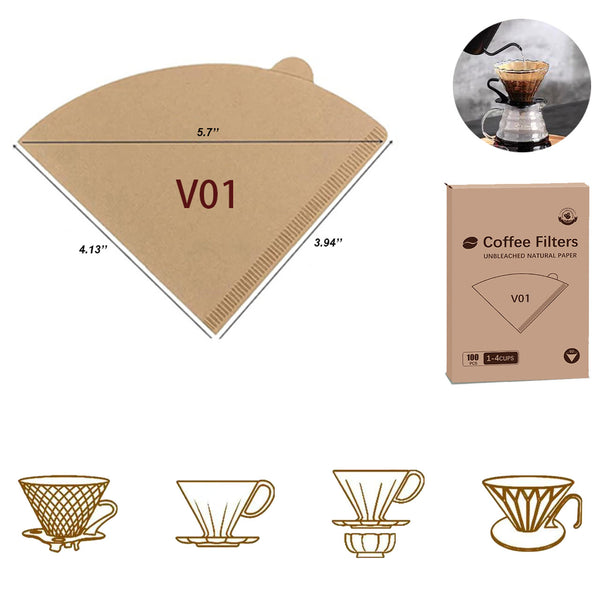 Fan-shaped Drip Coffee Filter Paper 100pcs/box