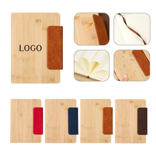 LLK1097 - PU Leather Bamboo Covered Notebook