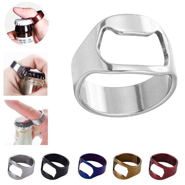 Stainless Steel Finger Ring Beer Bottle Opener