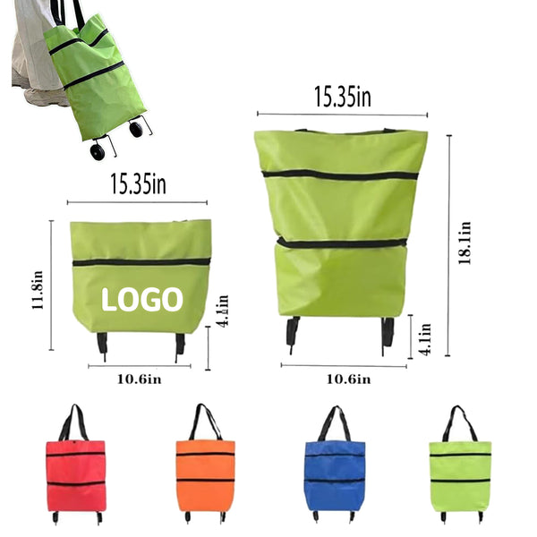 Portable Foldable Shopping Tote Bag With Wheels