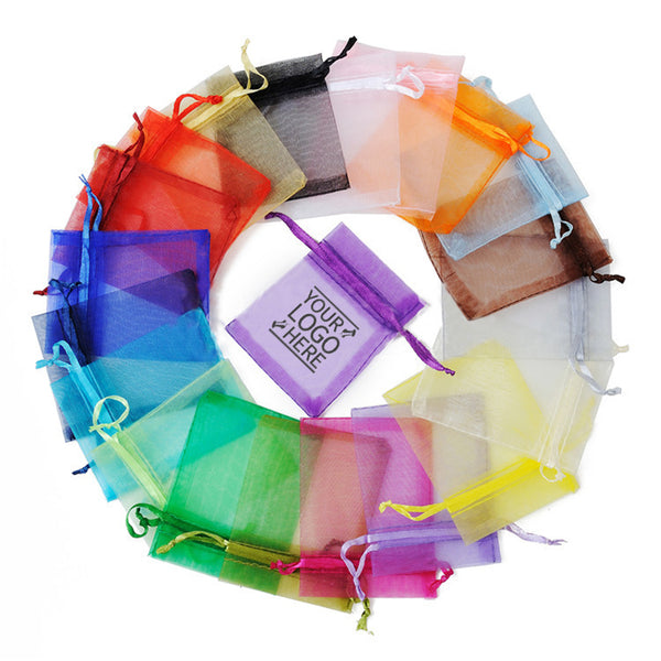 Christmas Logo Birthday Jewelry Candy Mesh Gift Organza Bags