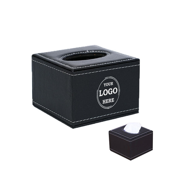 Square Leather Tissue Box