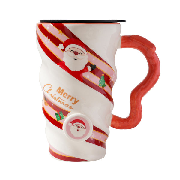 17oz Ceramic Christmas Mug With Lid