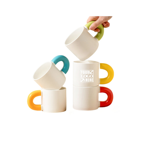Chubby Fat Round Handle Ceramic Coffee Tea Mug