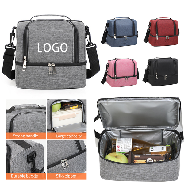 Double Deck Lunch Bag with Mesh Pockets