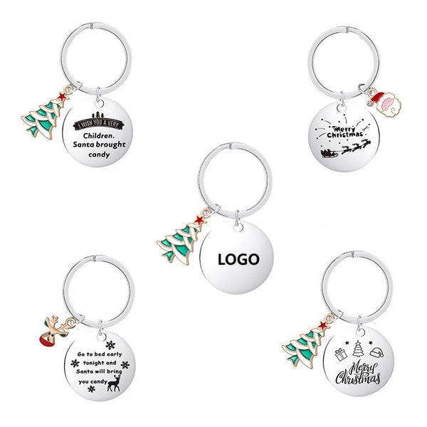 Stainless Steel Christmas Keychain