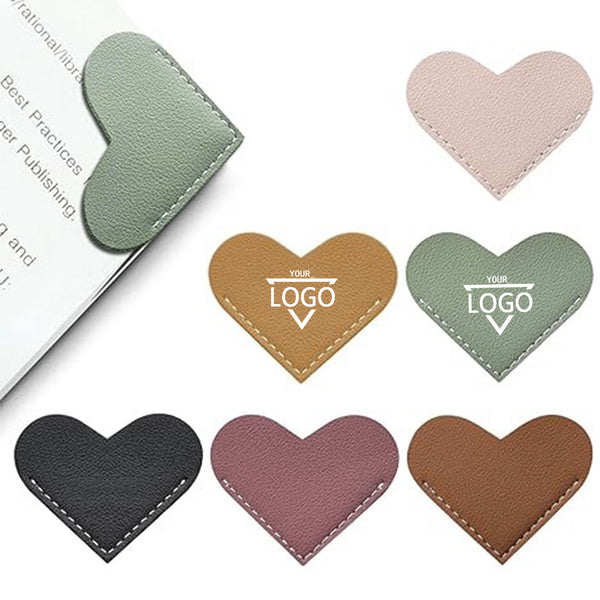 Heart-shaped Leather Bookmark Clip