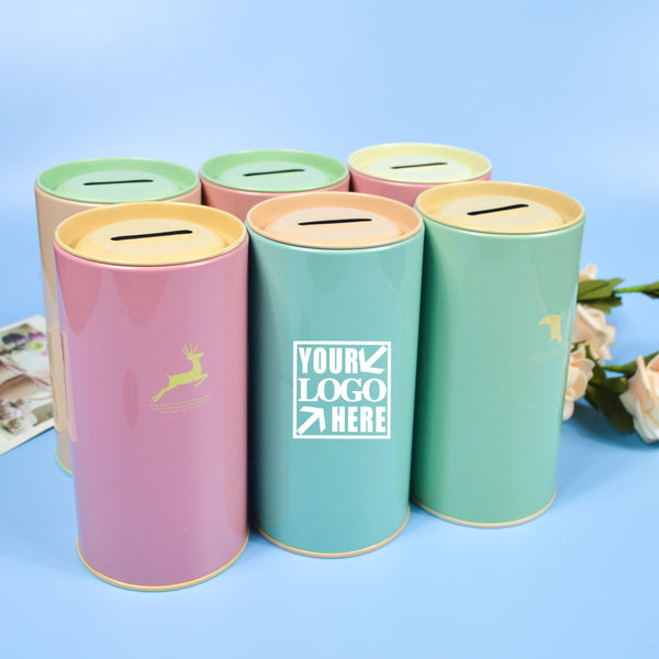 Round Tinplate Piggy Bank