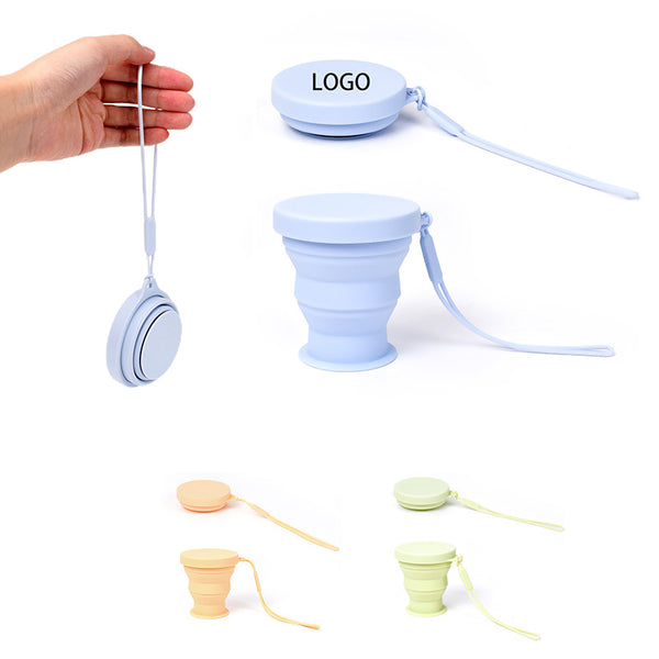 180ml Silicone Collapsible Travel Cup with Rope