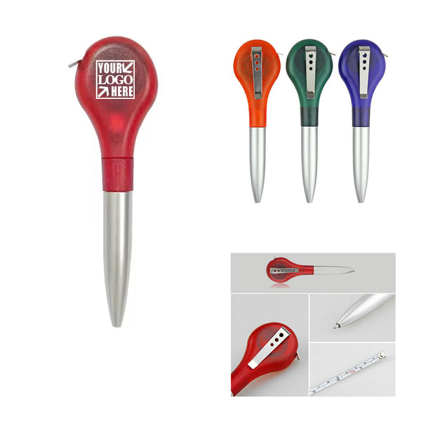 2 in 1 Retractable Tape Ballpoint Pen with Clip