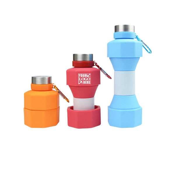 23oz Foldable Silicone Dumbbell Water Bottle
