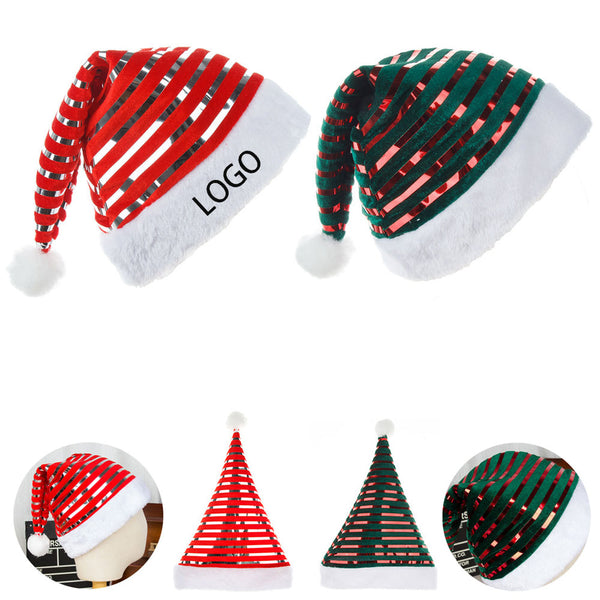 Plush Striped Christmas Hat