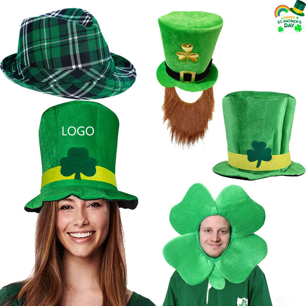St. Patrick's Day Velvet Shamrock Top Hat