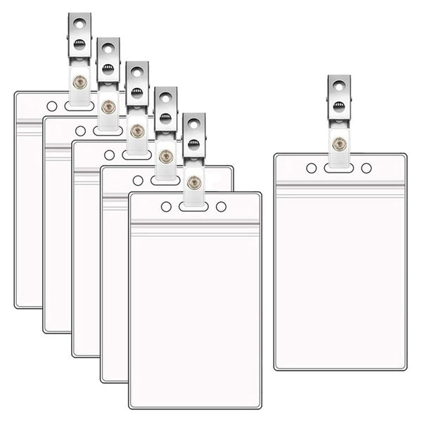 Vertical Work Permit Doctor Clip Resealable ID Card Holder