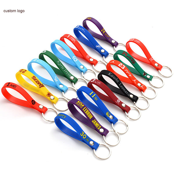1/2"W Silicone Wristband Key Chain
