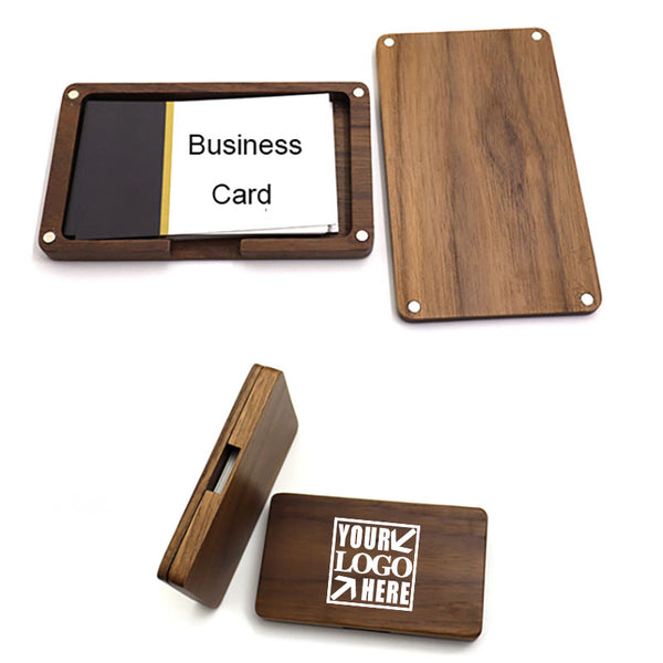 Portable Wooden Business Card Case