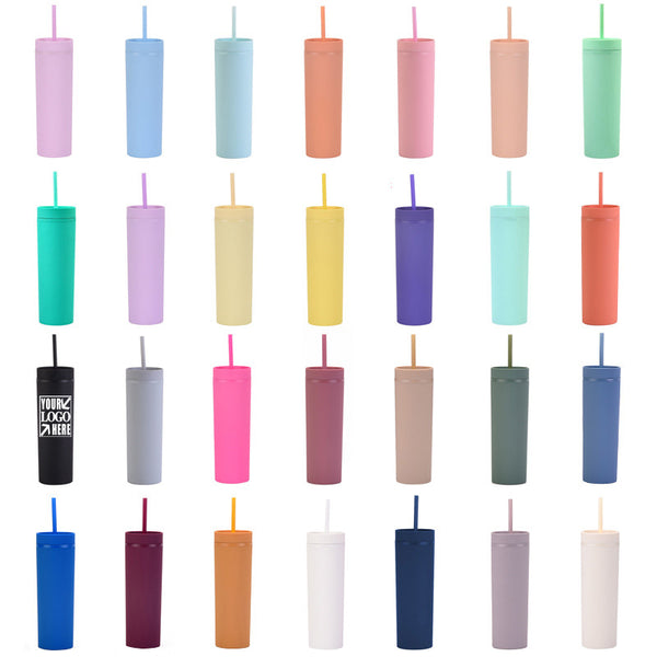 16OZ Plastic Cups With Lids And Straws