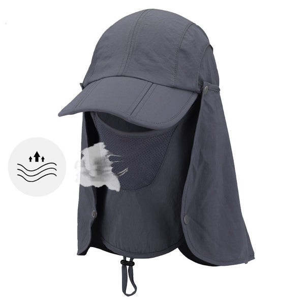 Outdoor Hiking Fishing Sun Hat with Removable Mesh Face