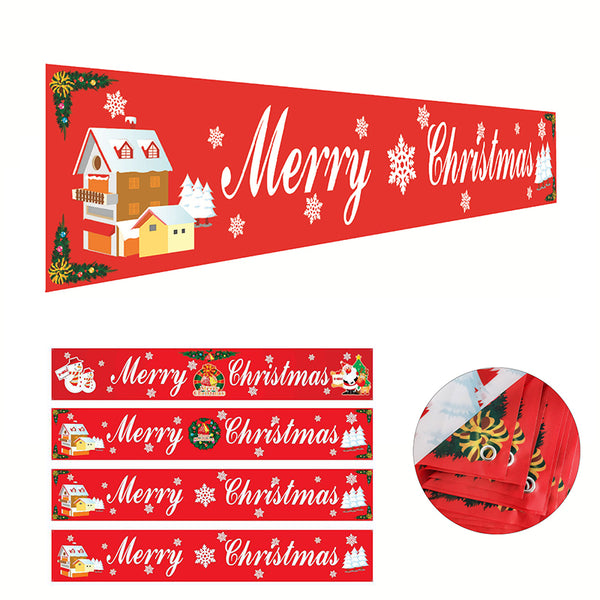 Christmas Outdoor Red Buffalo Plaid Banner with Buckle