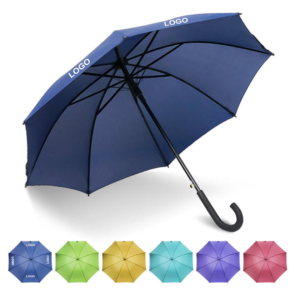 Handle Automatic Gift Advertising Umbrella Black Coating Pongee