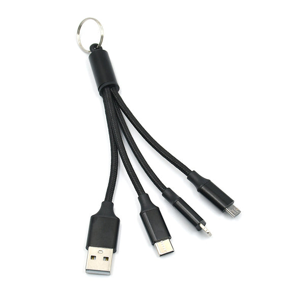 Universal 3-in-1 USB  Charging Cable with Keyring