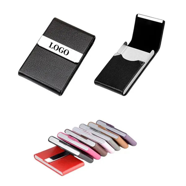 Stainless Steel PU Business Card Holder