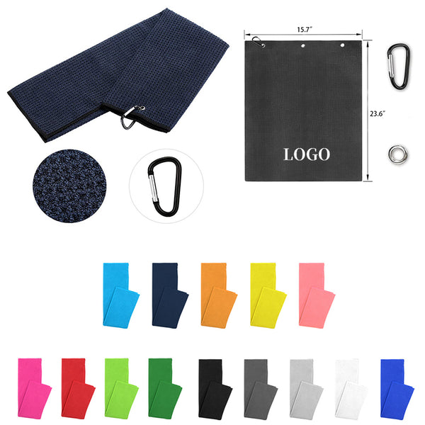 Microfiber golf towel with hiking buckle