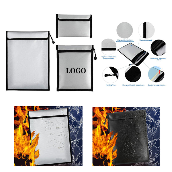 Fireproof and Waterproof Zipper Document Pouch