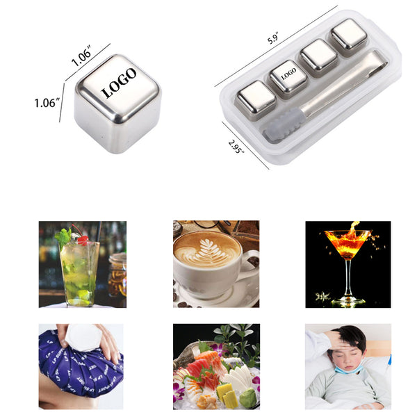 Reusable Portable Stainless Steel Ice Cube Tongs Set