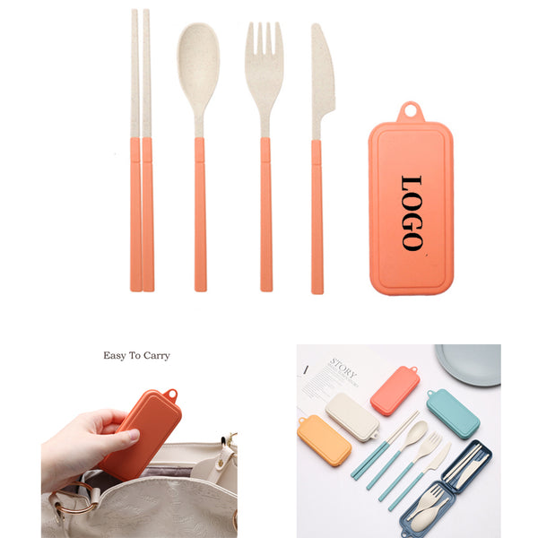 Wheat Straw Plastic Travel Cutlery Set